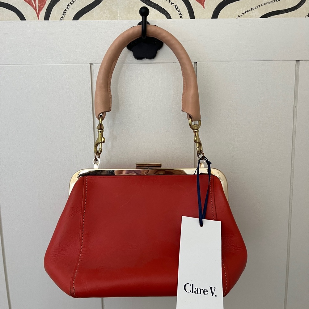 Clare V Deep Orange Leather Handbag